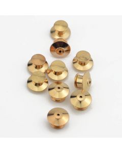 Locking Pin Backs For Enamel Pins Badges Insignias 10 PCS (Golden)