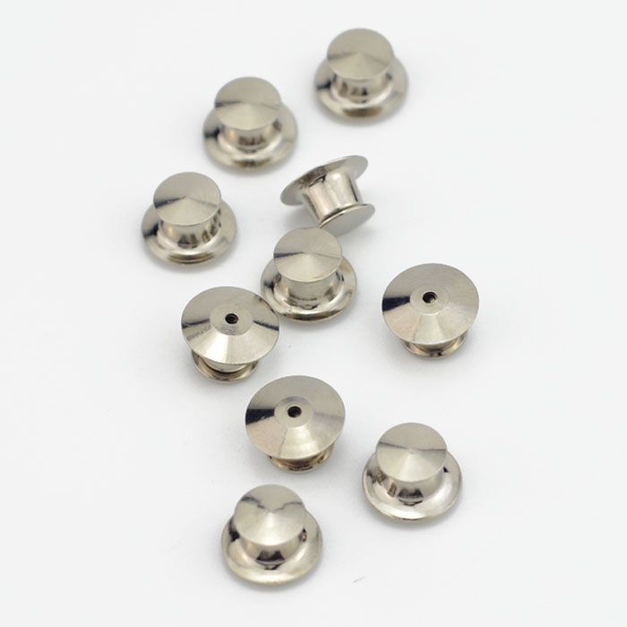 Locking Pin Backs For Lapel Pins Badges Insignias 10 PCS (Silvery)