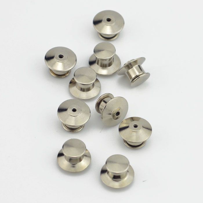 Locking Pin Backs For Lapel Pins Badges Insignias 10 PCS (Silvery)