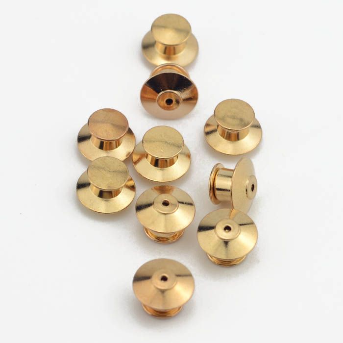 Gold Deluxe Locking Pin Backs (Backing Clasp) for Enamel Pins