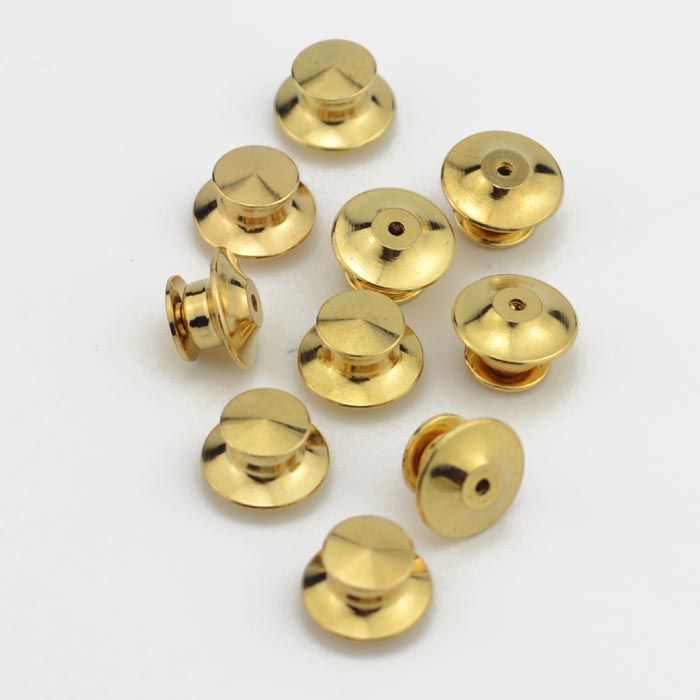 Premium Locking Pin Backs-Best Available 10 PCS (Golden)