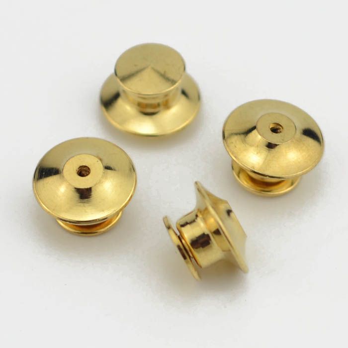 6pc Secure Enamel Pin Locking Back Clutch Deluxe Flat Top Gold color B